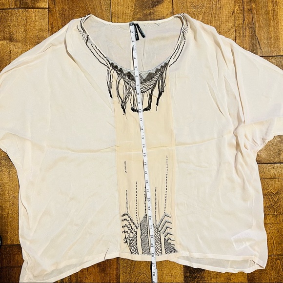 Guess by Marciano Bohemian Tunic Top w/ Metal Beading Details & Dolman Sleeves - Picture 11 of 13